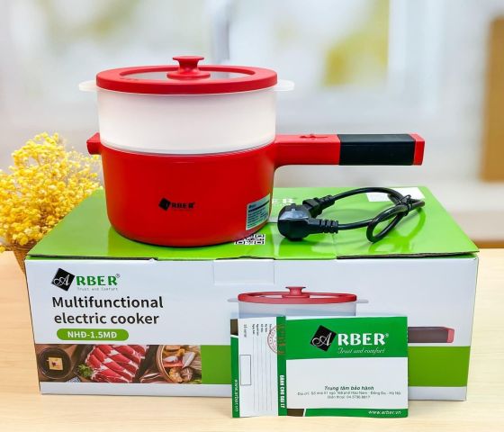  Bộ nồi điện có chống dính kèm xửng hấp Arber