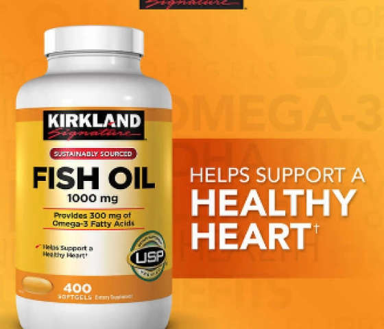 Dầu cá KIRKLAND Omega-3 FISH OIL 1000mg của Mỹ 400 viên