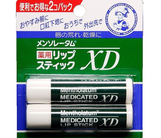 Set 2 son dưỡng môi Rohto XD chống khô nứt nẻ Mentholatum Medicated Lip Stick