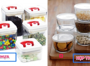Nên sử dụng hộp đồ gia dụng bằng thủy tinh hay bằng nhựa?